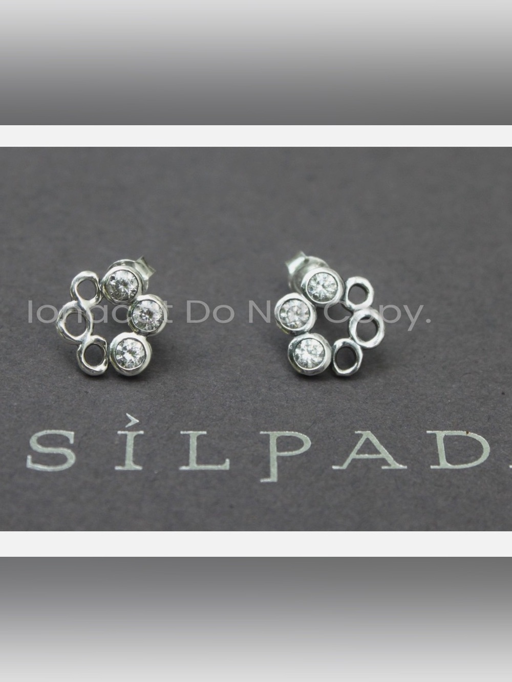Silpada Sterling Silver Cubic Zirconia Circle Cluster Stud Earrings
